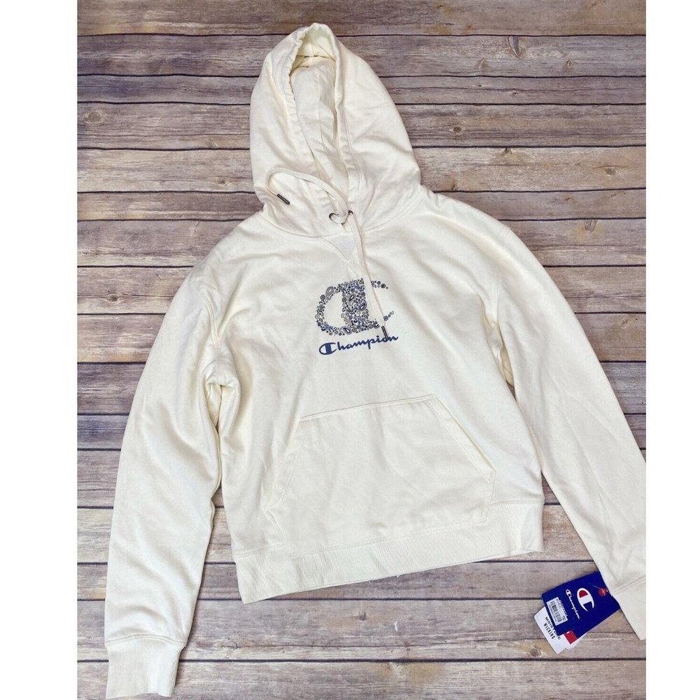 Champion Natural Campus French Terry Graphic-Print Hoodie Size M - Picture 2 of 4